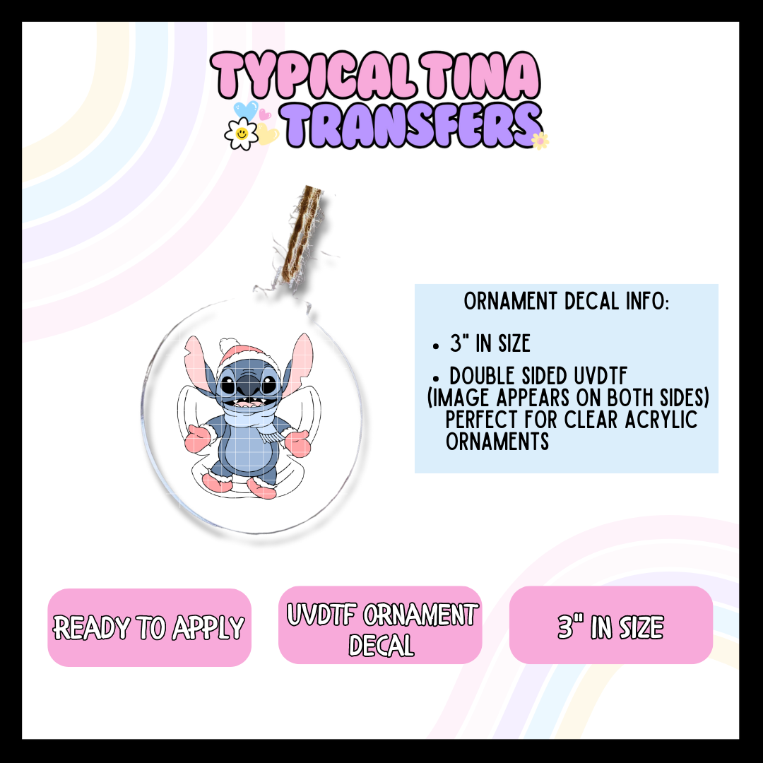 Holiday Alien Snow Angel | 3" Ornament Decal